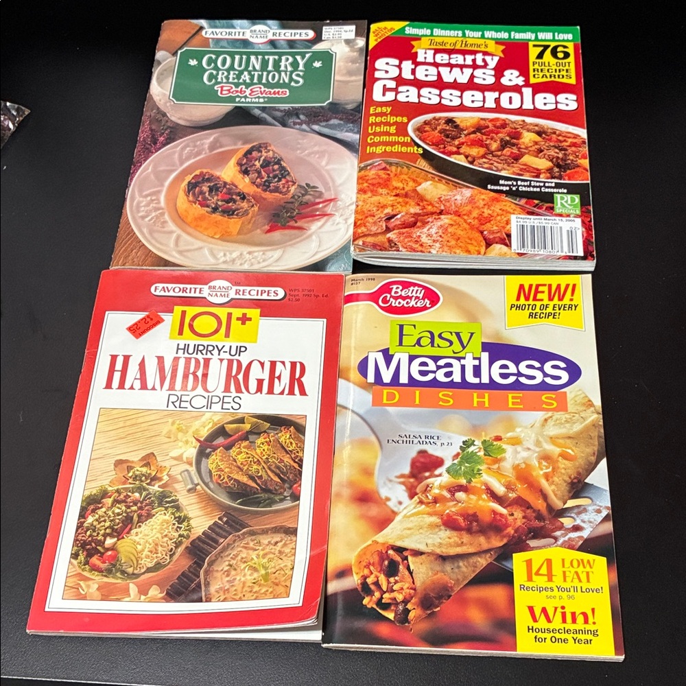 Vintage four assorted recipe Cookbook collection